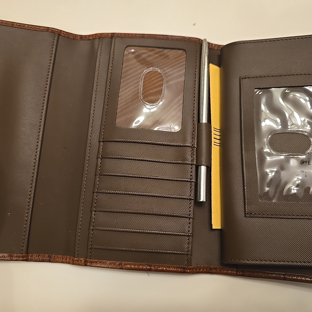 Dooney & Bourke Brown Crocodile Embossed Wallet - Picture 7 of 16